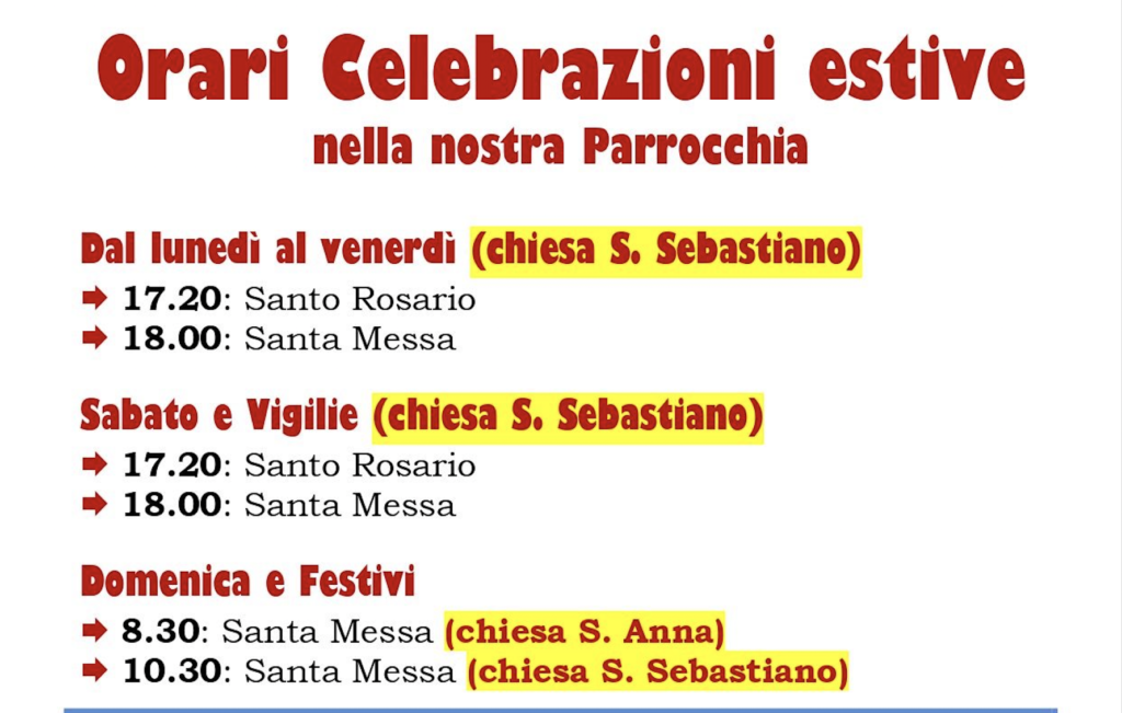 Orari Celebrazioni